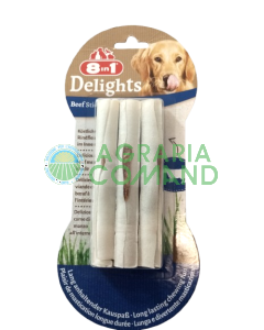 Confezione di snack per cani 8 in 1 Delights Beef Sticks