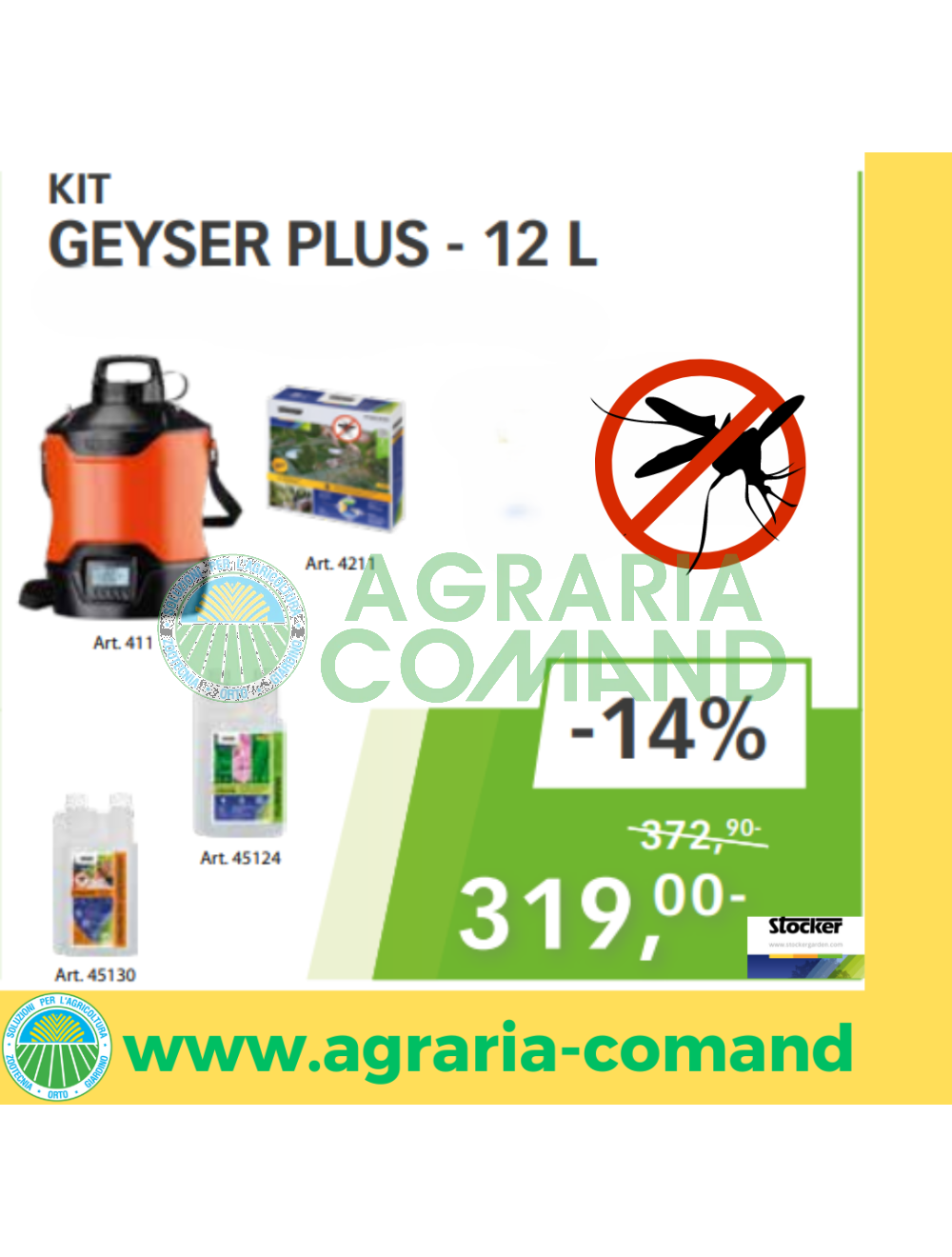 kit Gesyser plus 12 L zanzare sop stocker