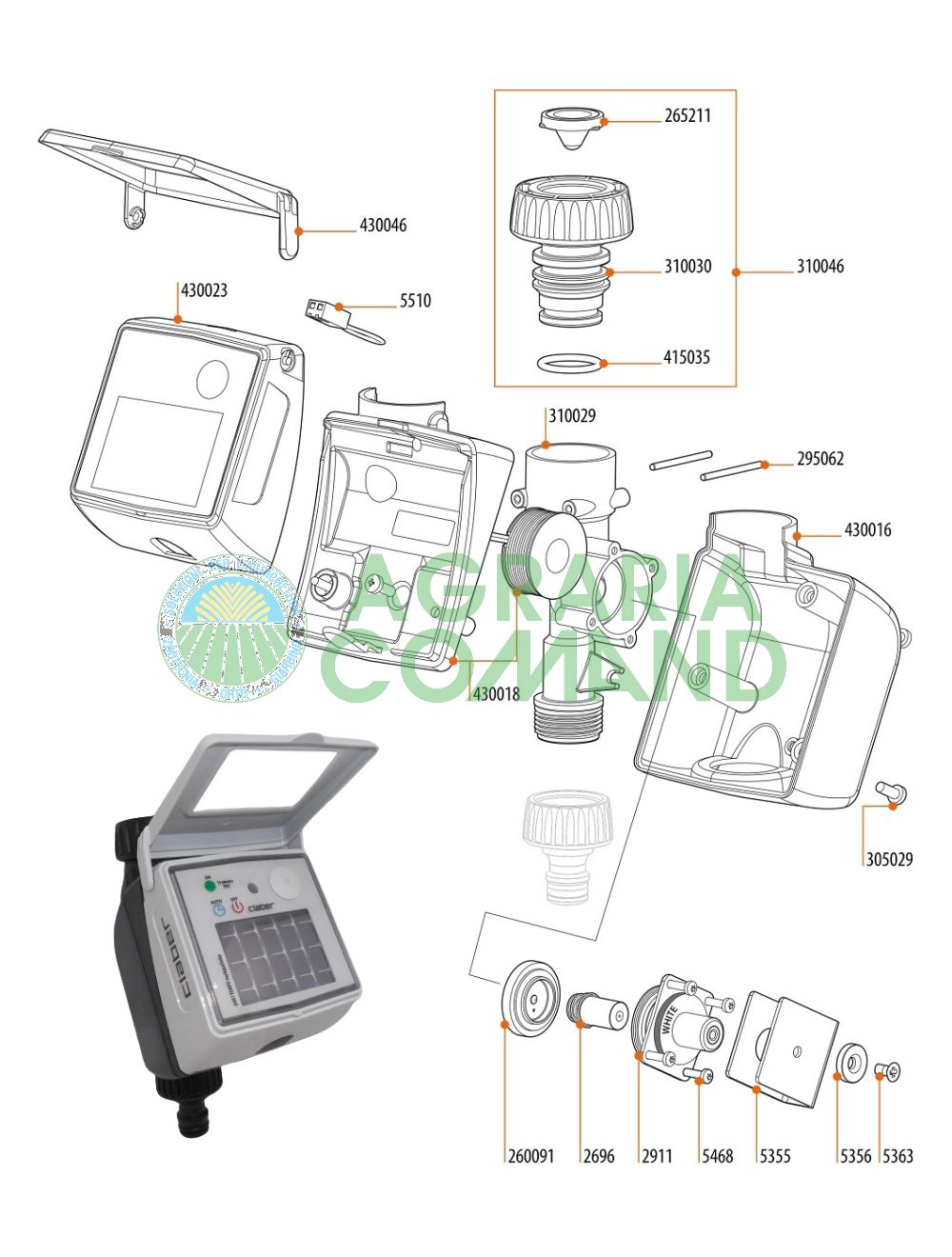 Esploso ricambi programmatore 8497 Claber