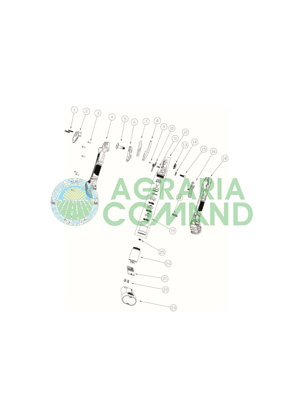 Esploso ricambi forbice Archman FE04-25 Esploso ricambi forbice Archman FE04-25