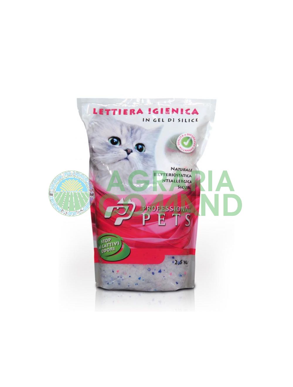 Lettiera igienica al silicio contro gli odori, professional pets.
