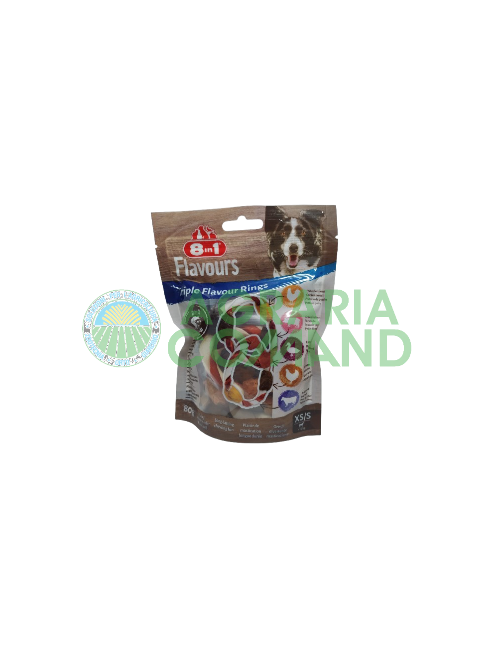 Confezione di snack per cani 8in1 Flavours Triple Flavour Rings (Piccoli) Confezione di snack per cani 8in1 Flavours Triple Flavour Rings (Piccoli)