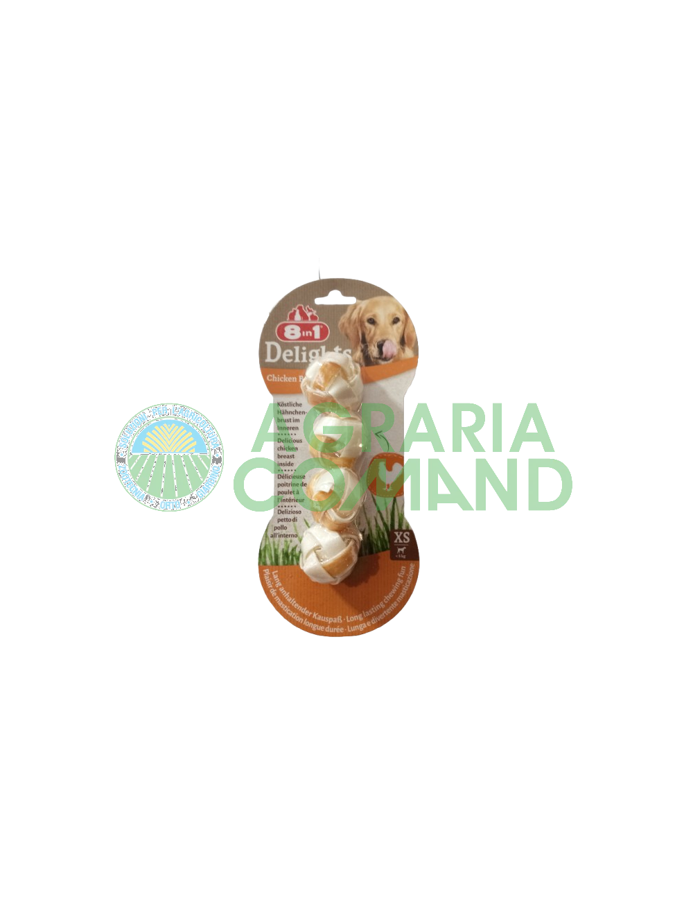 Confezione di snack per cani 8 in 1 Delights Chicken Balls XS piccole 4 pz.