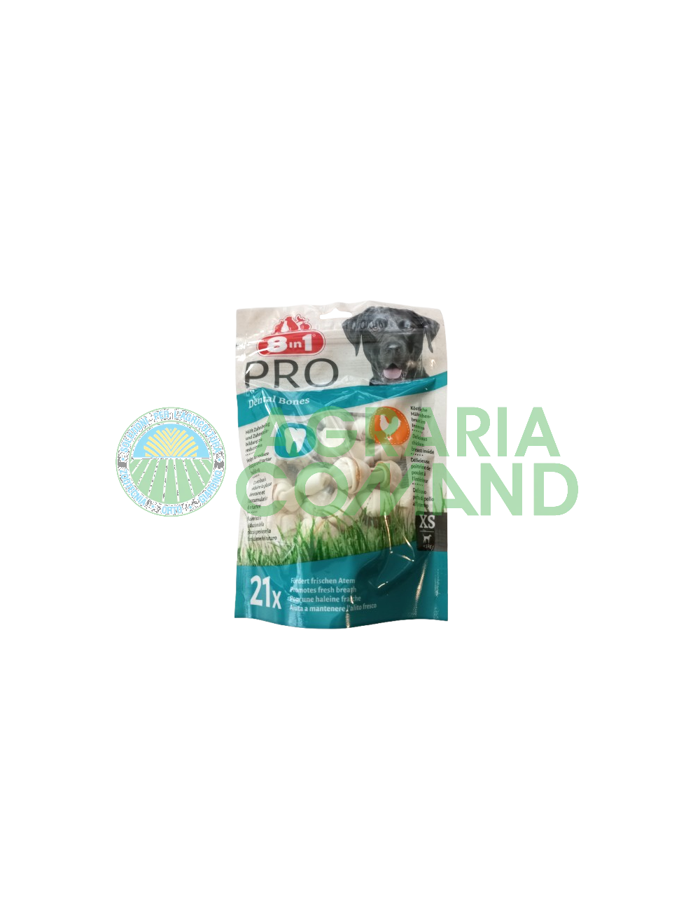 Confezione di Snack per cani 8 in 1 Pro Dental Bones da pz.21