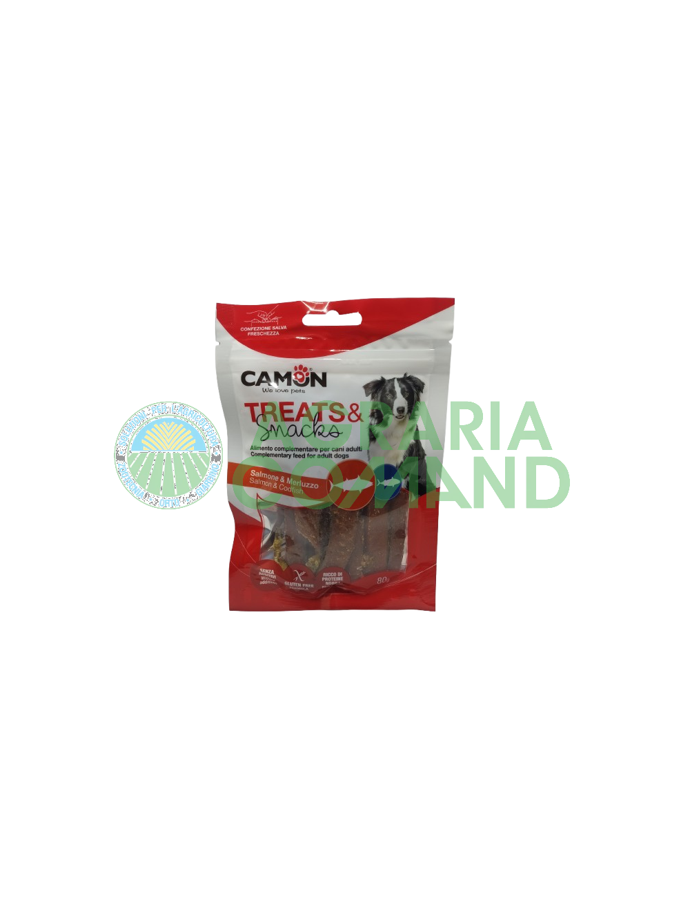 Confezione snack per cani Camon Treats & Snacks Salmone e Merluzzo