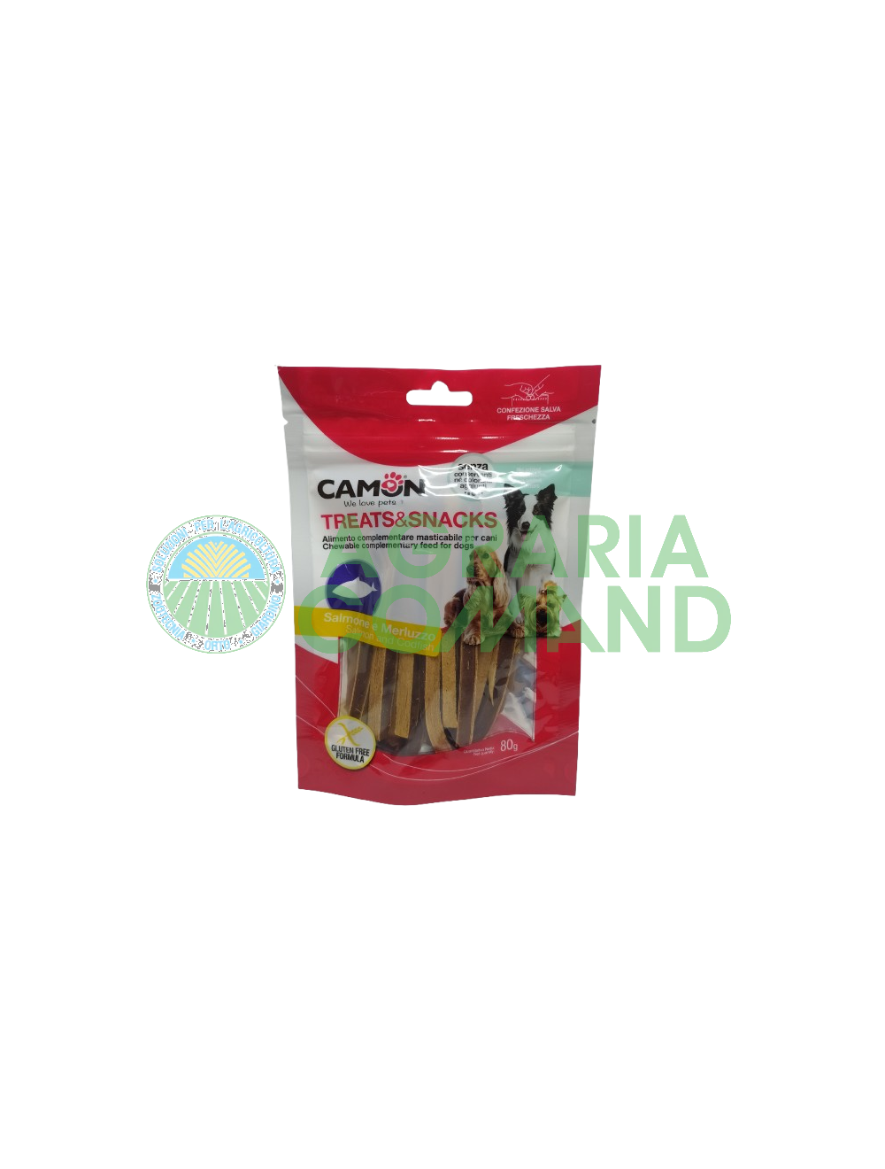 confezione di snack per cani Camon Treats & Snacks Salmone e Merluzzo