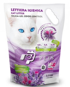 LETTIERA IGIENICA LAVANDA E CICLAMINO IN GEL DI SILICE kg 2.5