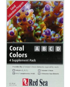 RED SEA CORAL COLORS  A - B - C - D  4 x 100 ml.