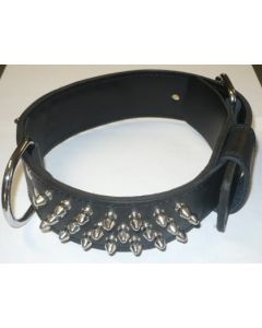 COLLARE CUOIO NERO CON BORCHIE CM.70
