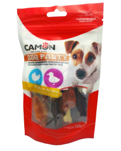 Confezione di snack per cani Camon BBQ Party Pollo e Anatra 