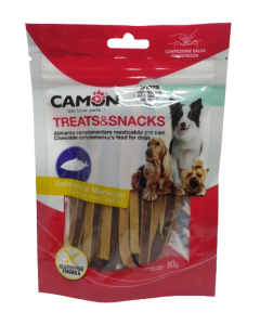 confezione di snack per cani Camon Treats & Snacks Salmone e Merluzzo