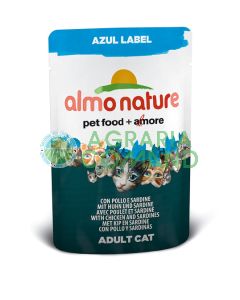 ALMO NATURE AZUL  LABEL  Pollo e Sardine  gr.70