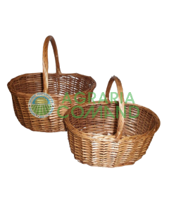 Cesto in vimini con manico per la raccolta funghi Cesto in vimini con manico per la raccolta funghi