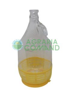 Dama damigiana in vetro con cesto plastica 5 lt.