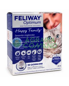 FELIWAY Optimum Ceva per gatti diffusore elettrico con ricarica da 48 ml a base di feromoni felini per favorire la serenità
