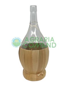 Fiasco per vino con rivestimento in paglia lt.2