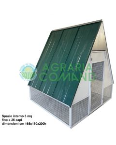pollaio in metallo con spazio utile 3 mq.