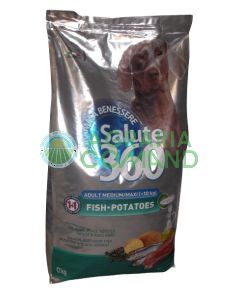 Salute360 Dog pesce e patate adult medium maxi Pet360 12 kg.