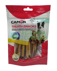 confezione di snack per cani Camon Treats & Snacks Salmone e Merluzzo
