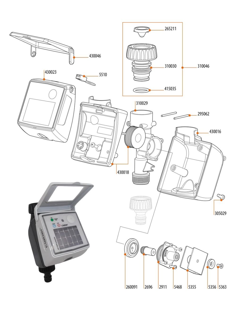 Esploso ricambi programmatore 8497 Claber