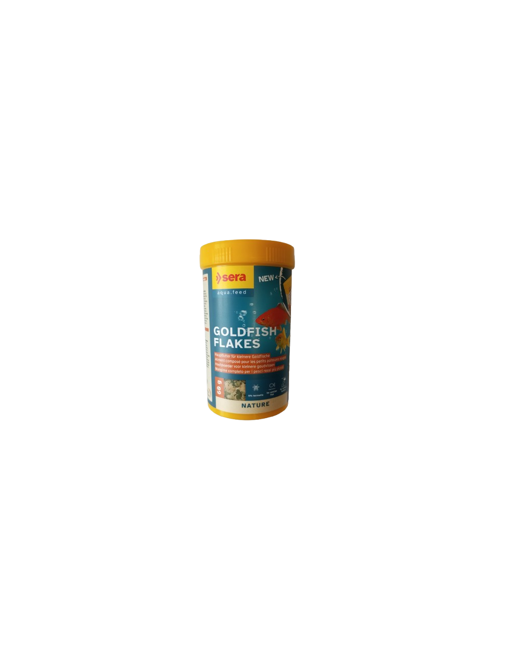 Confezione di mangime Goldfish Flakes della sera da 60 gr.