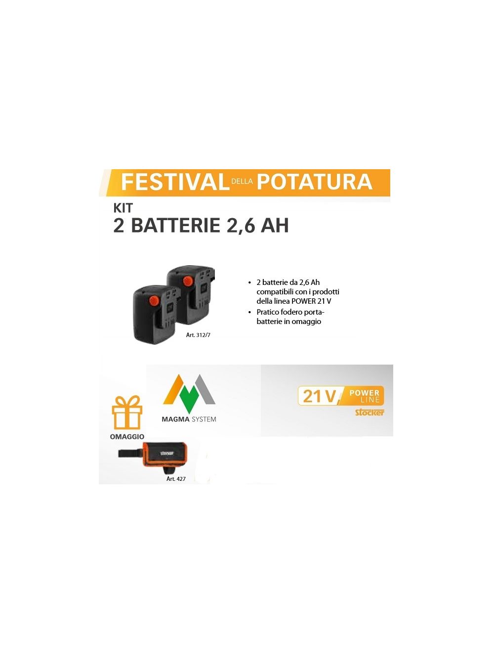 Kit batterie 2,6 Ah Stocker