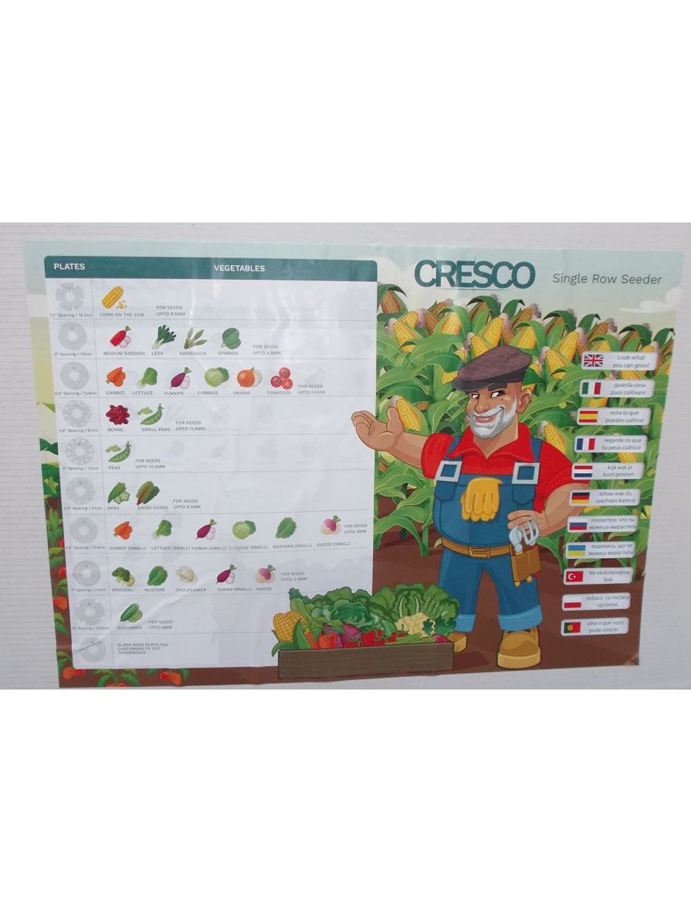 Retro confezione con dischi seminatrice Cresco