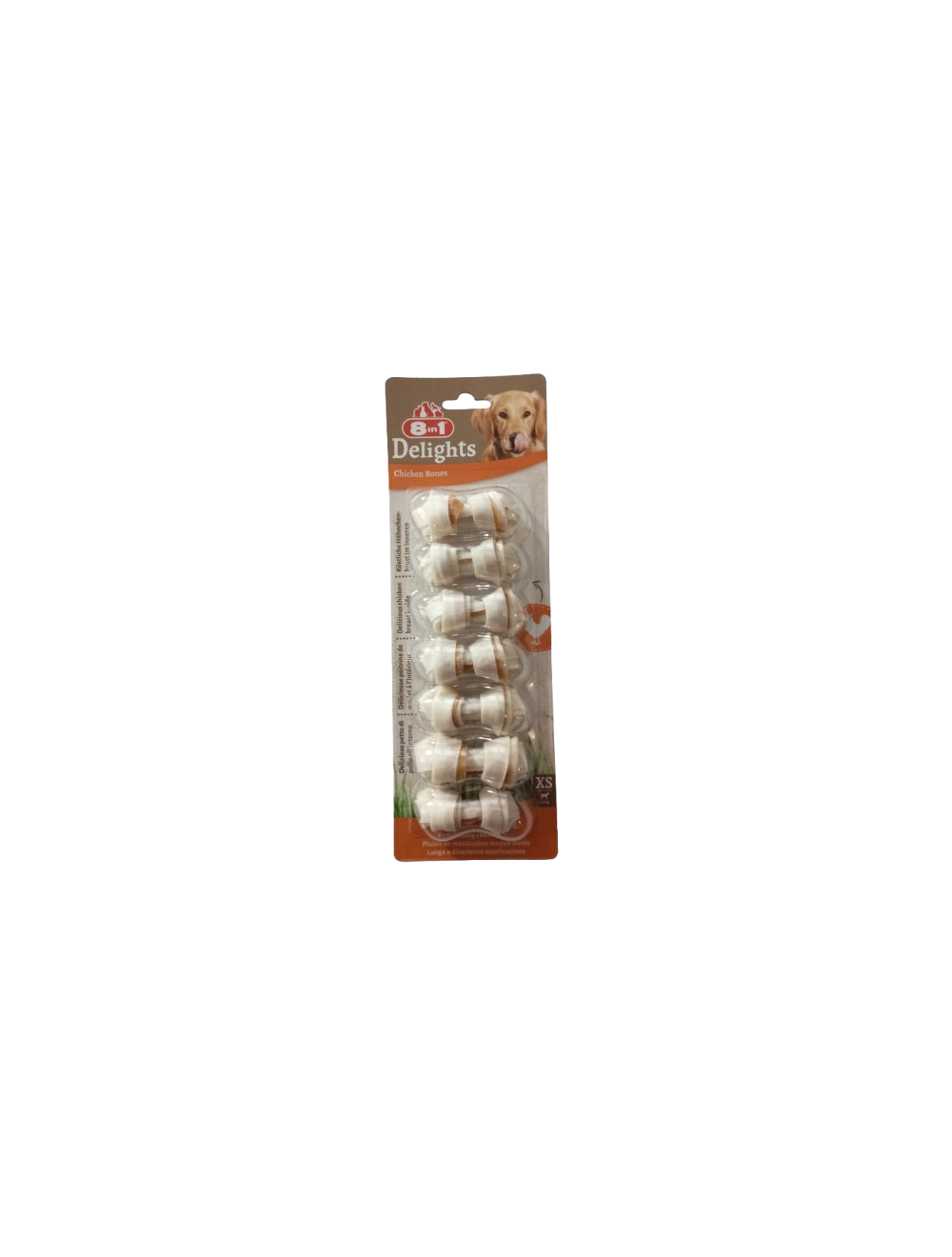 Confezione di snack per cani 8in1 Delights Chicken Bones Confezione di snack per cani 8in1 Delights Chicken Bones