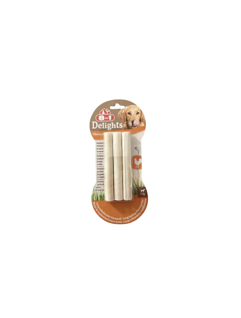 Confezione di snack per cani 8in1 Delights Chicken Sticks Confezione di snack per cani 8in1 Delights Chicken Sticks