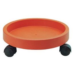 Sottovaso con rotelle Plastecnic modello Lem colore terracotta - Agraria  Comand