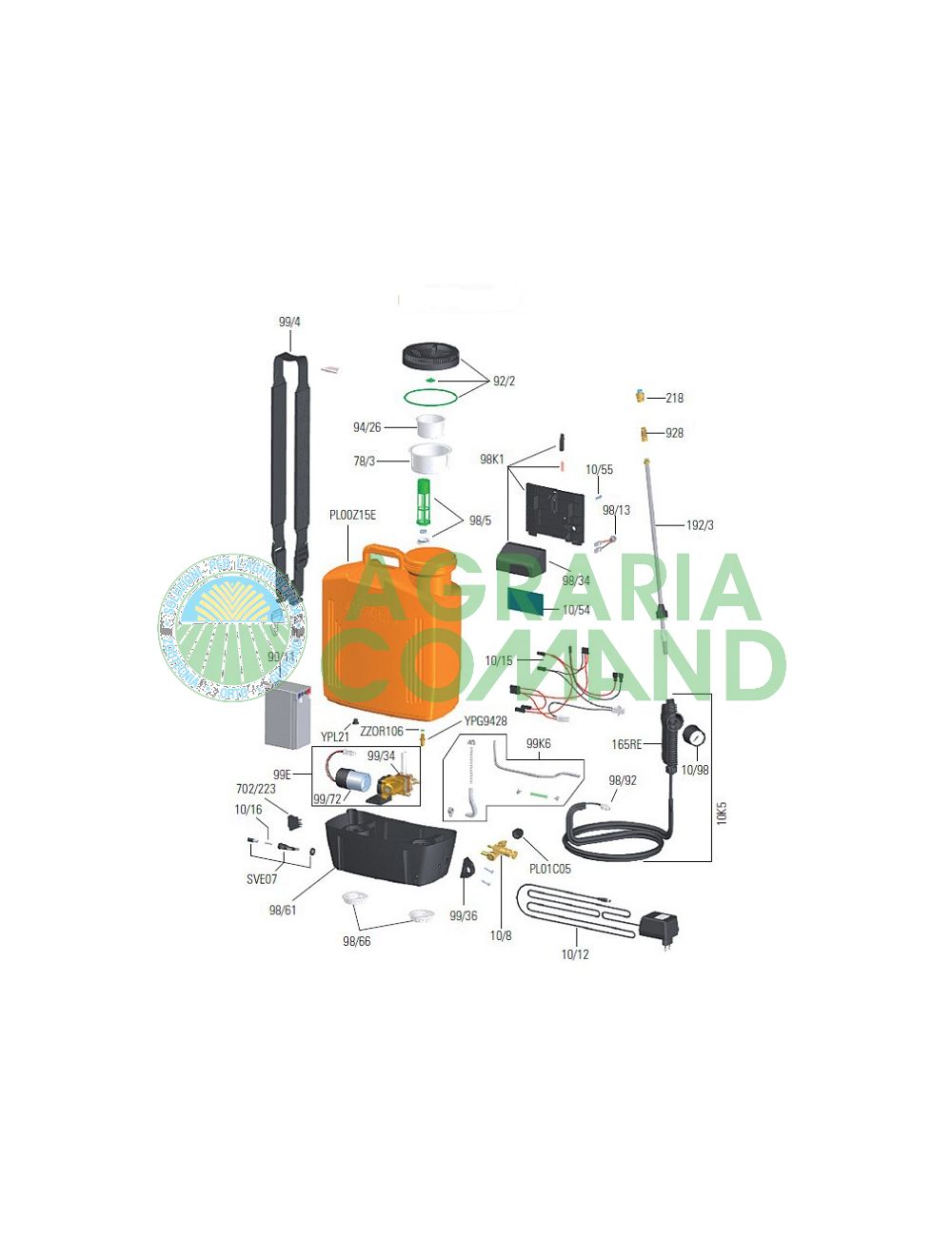 Esploso ricambi pompa Elettroplus Volpi Esploso ricambi pompa Elettroplus Volpi