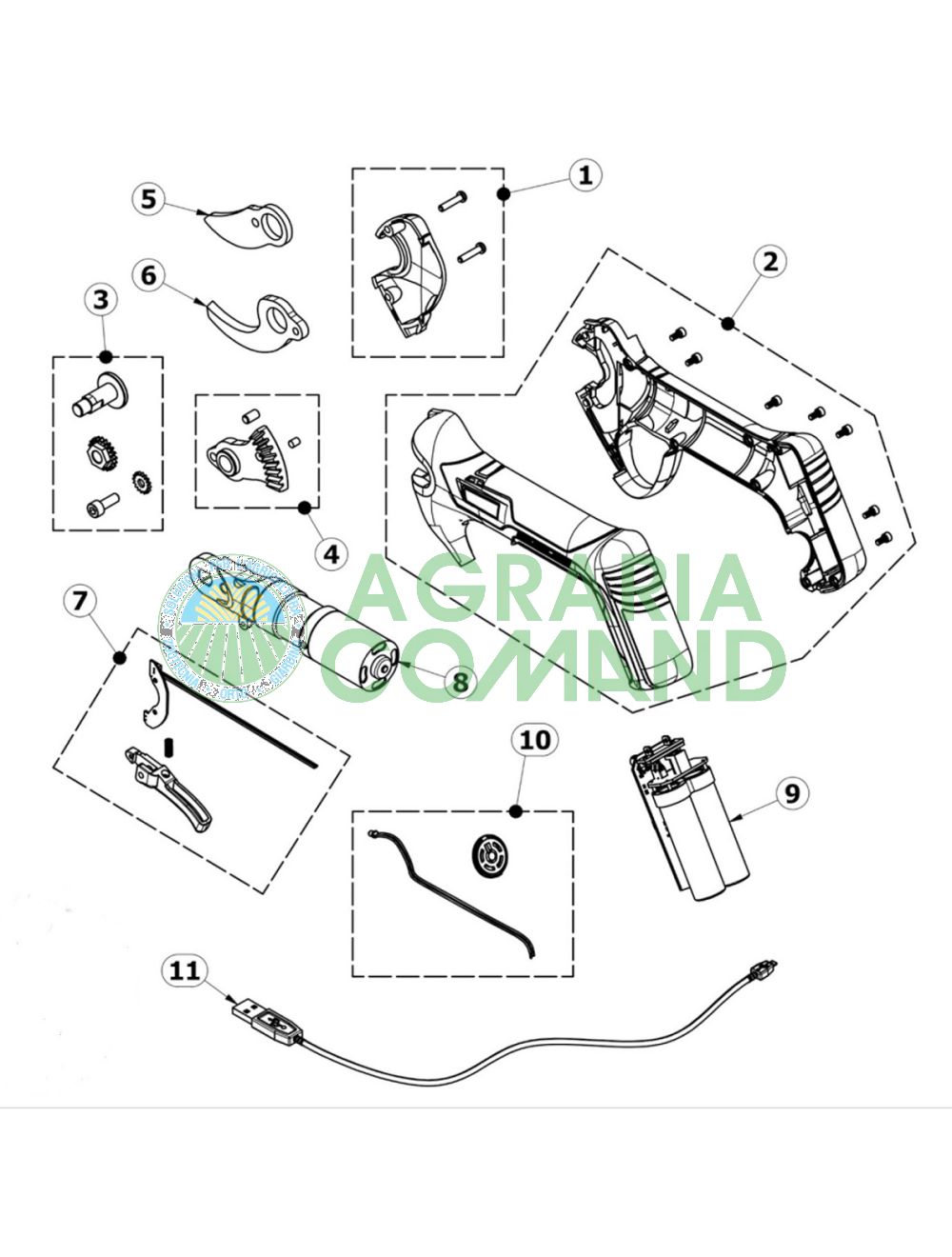 Esploso ricambi forbice Volpi KV220-PV220