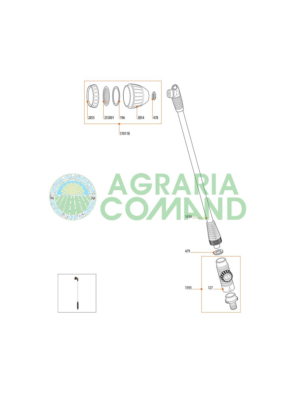Esploso ricambi lancia Claber 8922