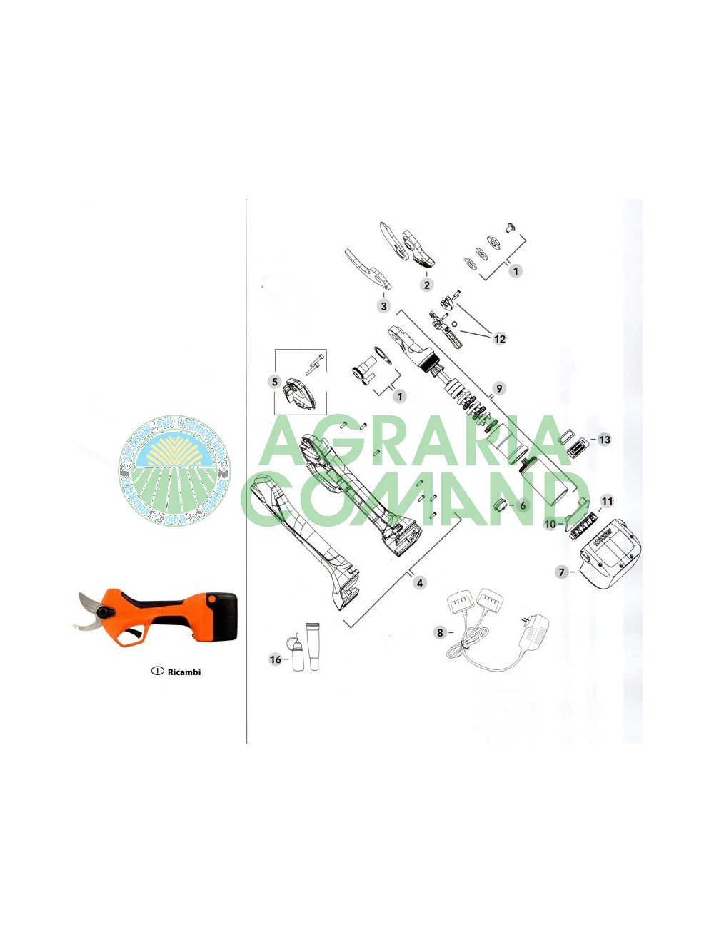 Esploso ricambi forbice