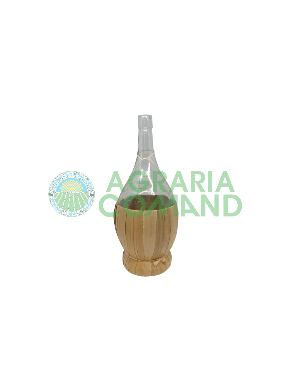 Fiasco in vetro con rivestimento paglia Fiasco in vetro con rivestimento paglia