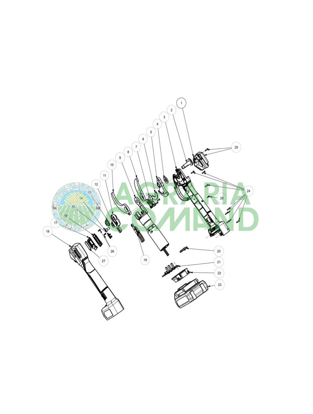 Esploso ricambi per forbice FE07-40 Archman Esploso ricambi per forbice FE07-40 Archman