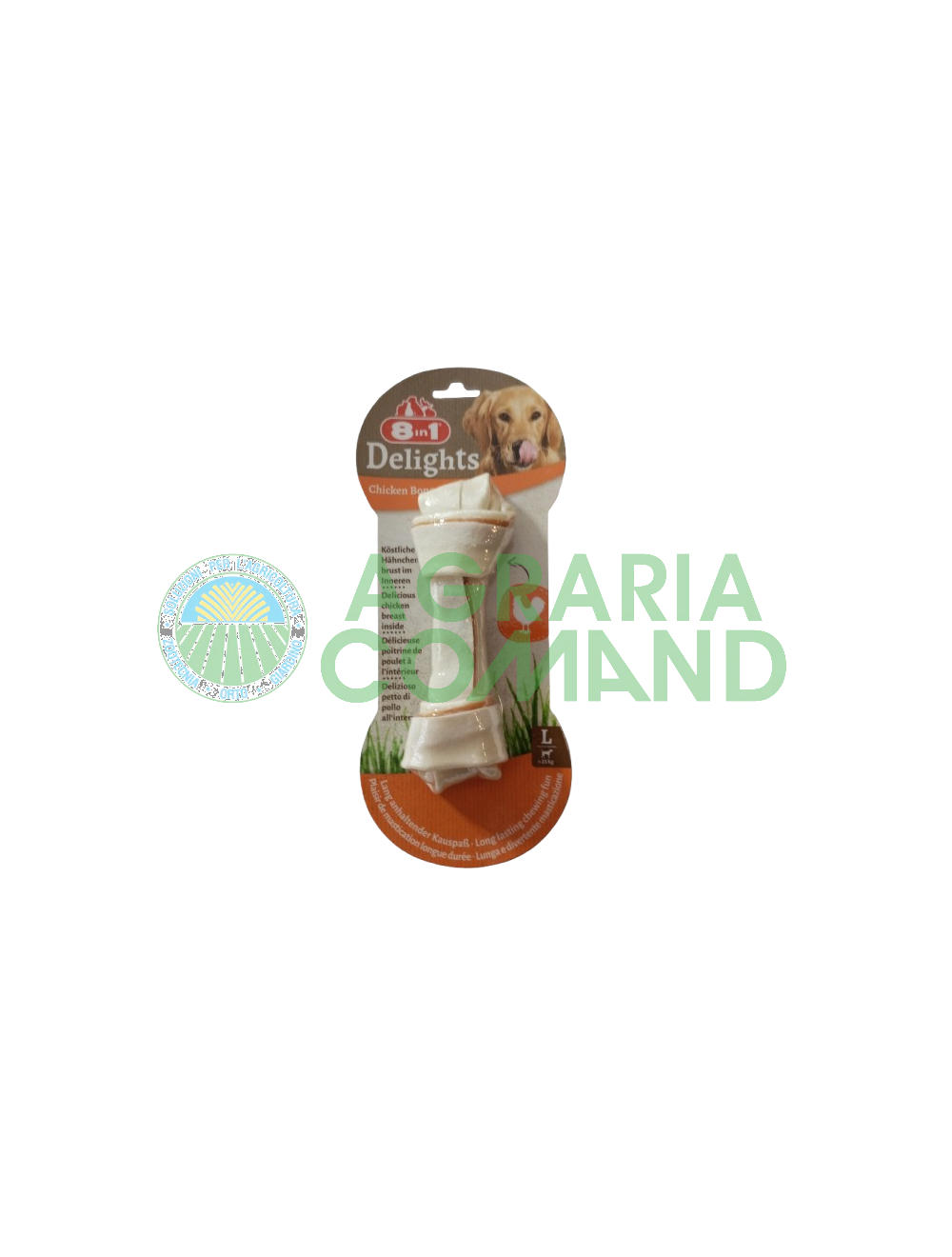 confezione di snack per cani 8in1 Delights Chicken Bone (grandi) pz. 1 confezione di snack per cani 8in1 Delights Chicken Bone (grandi) pz. 1