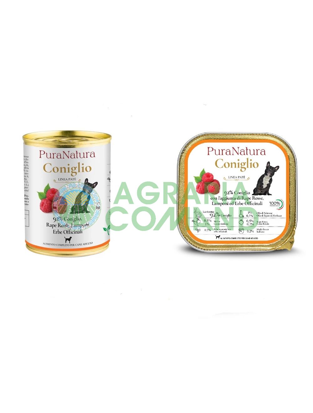 PuraNatura alimento completo per cani coniglio e lamponi PuraNatura alimento completo per cani coniglio e lamponi