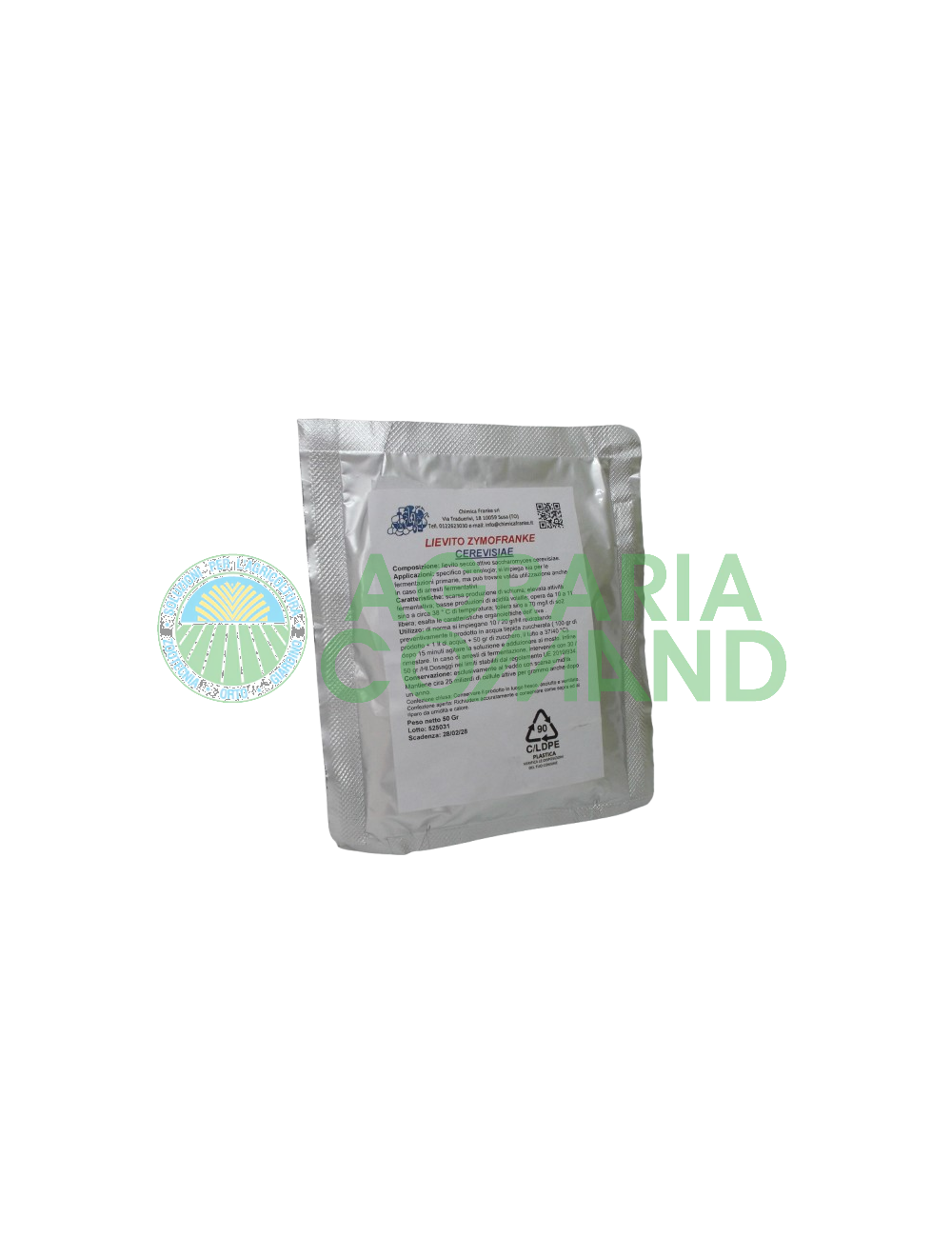 Lievito Zymofranke Cerevisiae 50 g per uso enologico Lievito Zymofranke Cerevisiae 50 g per uso enologico
