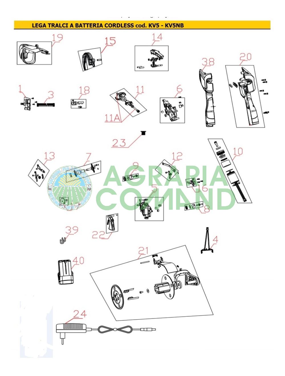 Lista ricambi lega tralci Volpi