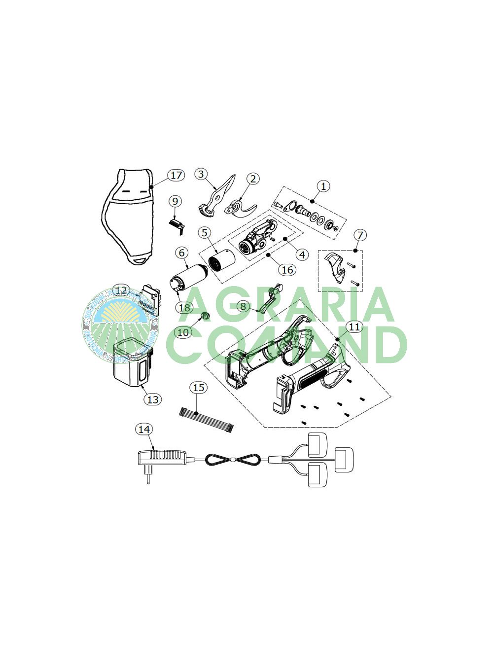 Esploso ricambi forbice KV 380 Esploso ricambi forbice KV 380