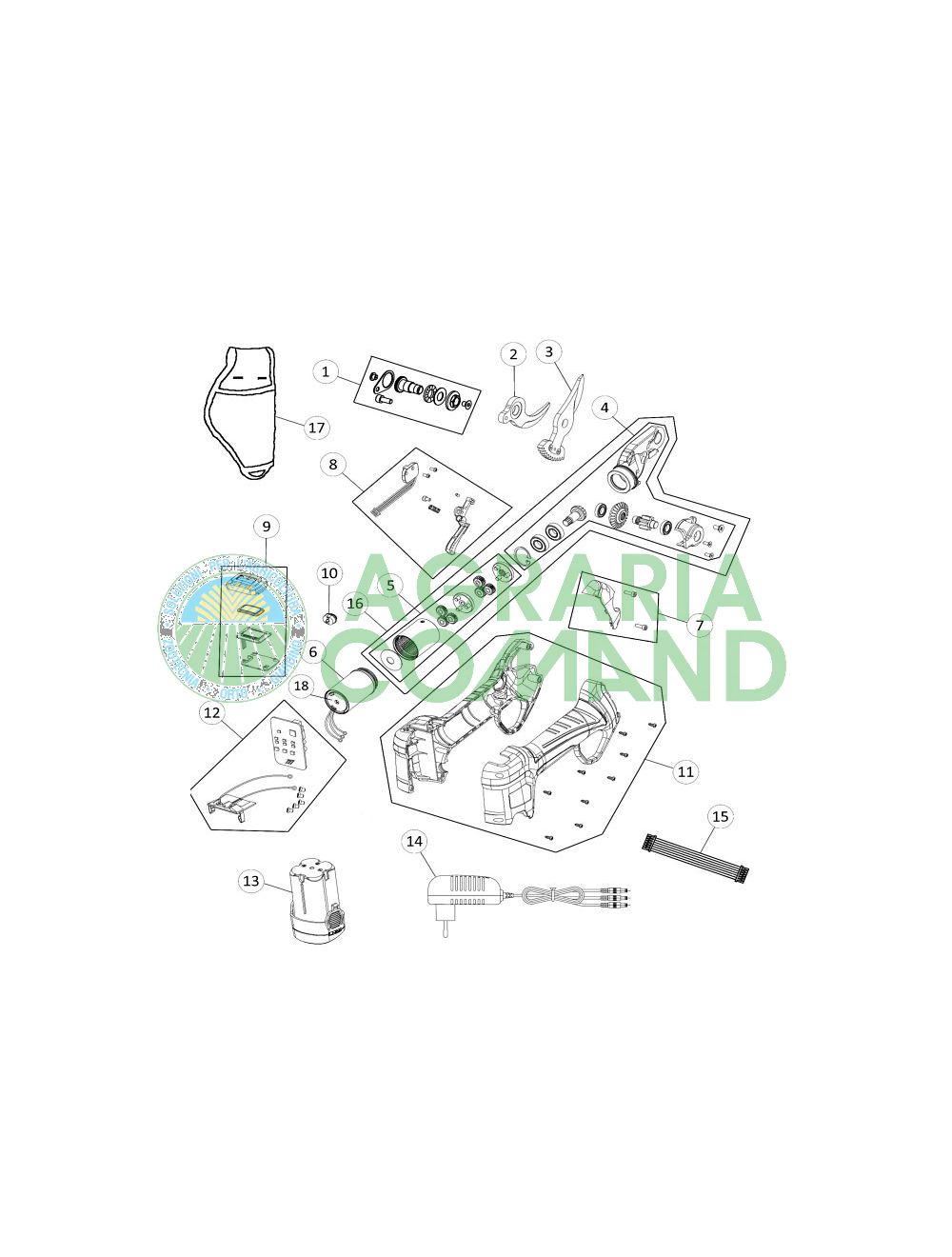 Esploso ricambi Forbice KV 360 Esploso ricambi Forbice KV 360