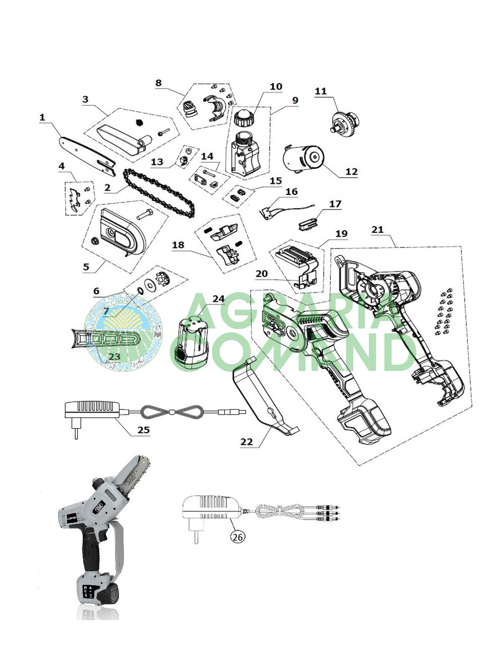 Scheda ricambi potatore kvs5100