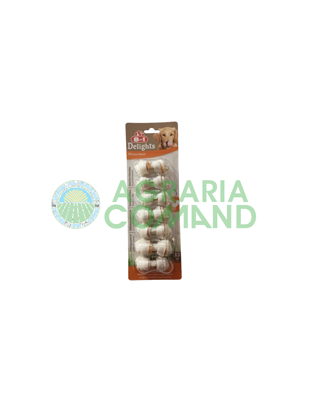Confezione di snack per cani 8in1 Delights Chicken Bones Confezione di snack per cani 8in1 Delights Chicken Bones