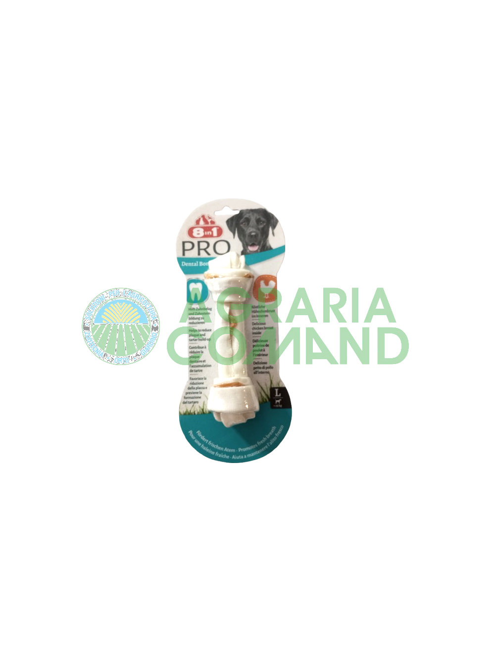 Confezione di snack per cani 8in1 Pro Dental Bones (grande) pz. 1 Confezione di snack per cani 8in1 Pro Dental Bones (grande) pz. 1