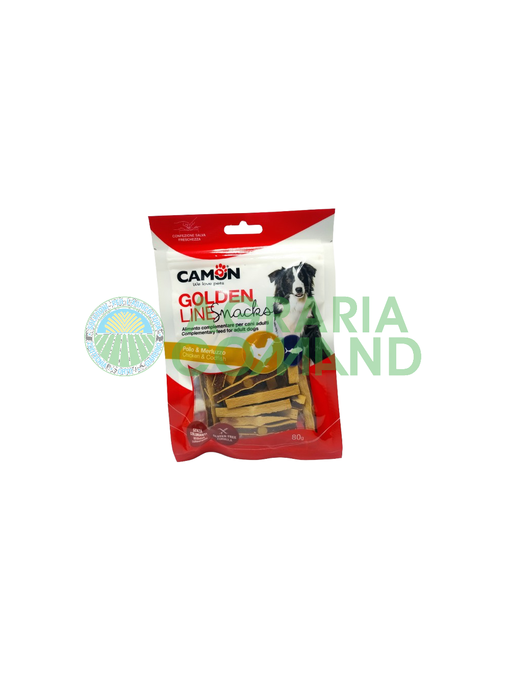 Confezione Snacks per cani con pollo e merluzzo Confezione Snacks per cani con pollo e merluzzo